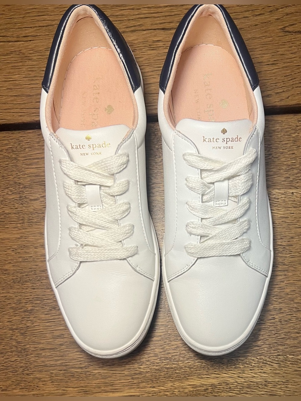 Kate Spade Alanna Action Leather Ladies Sneakers SZ. 10 White/Blue - Picture 7 of 10
